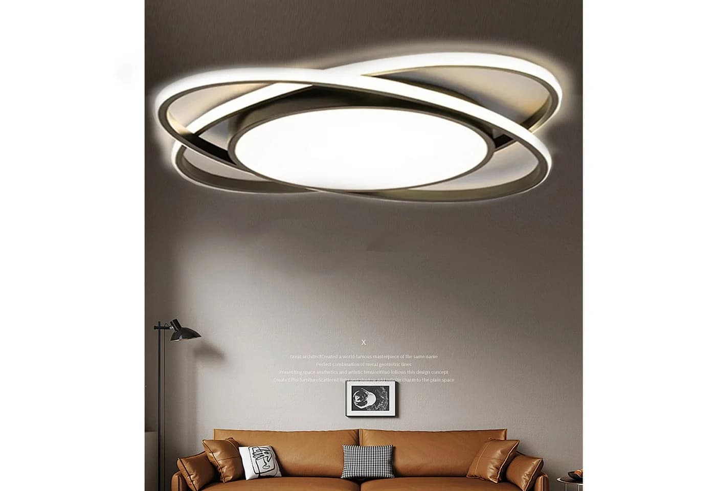 Fyrove Deckenleuchte 53cm Schwarz Modern Dimmbar LED - Bild 2