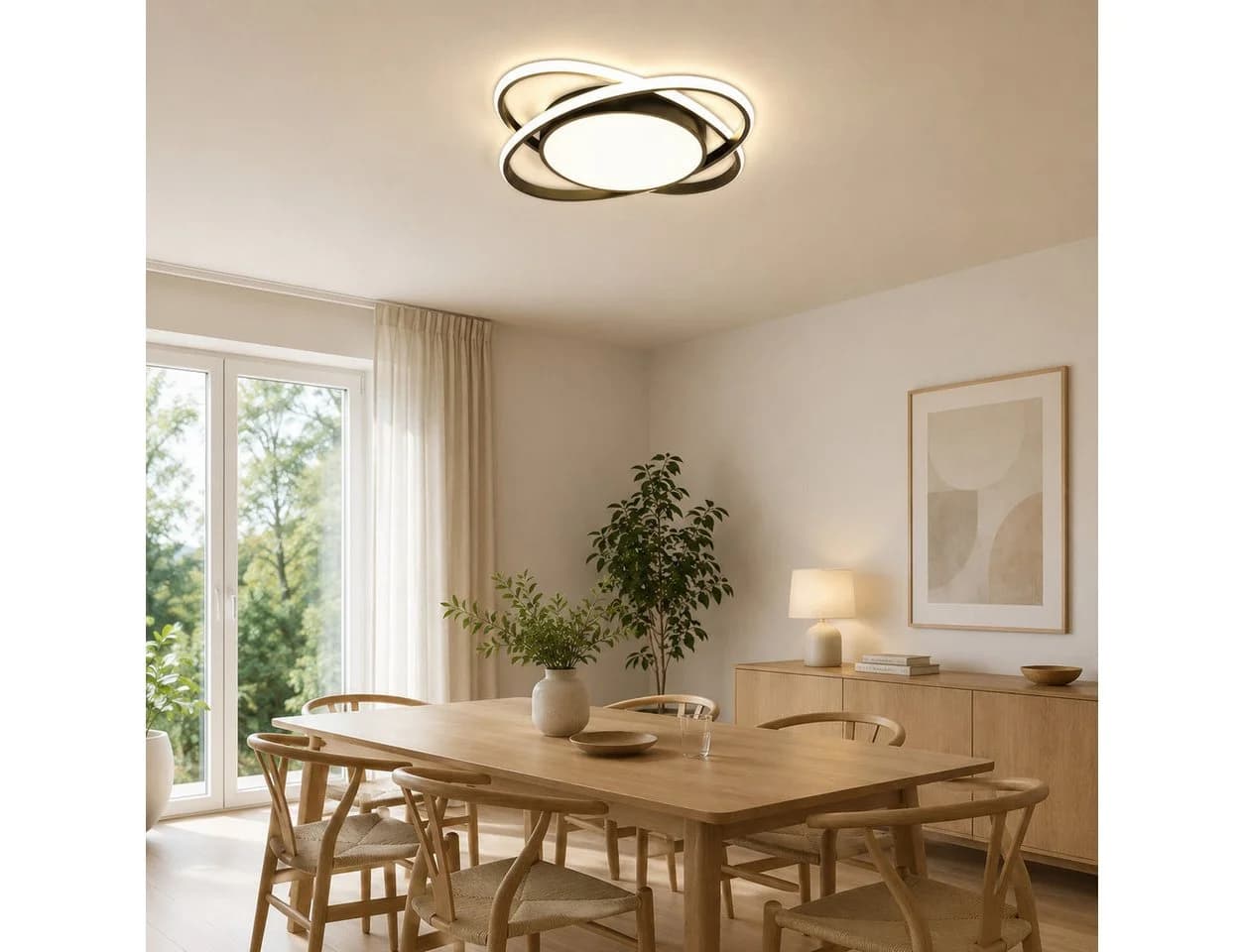 Fyrove Deckenleuchte 53cm Schwarz Modern Dimmbar LED - Bild 3