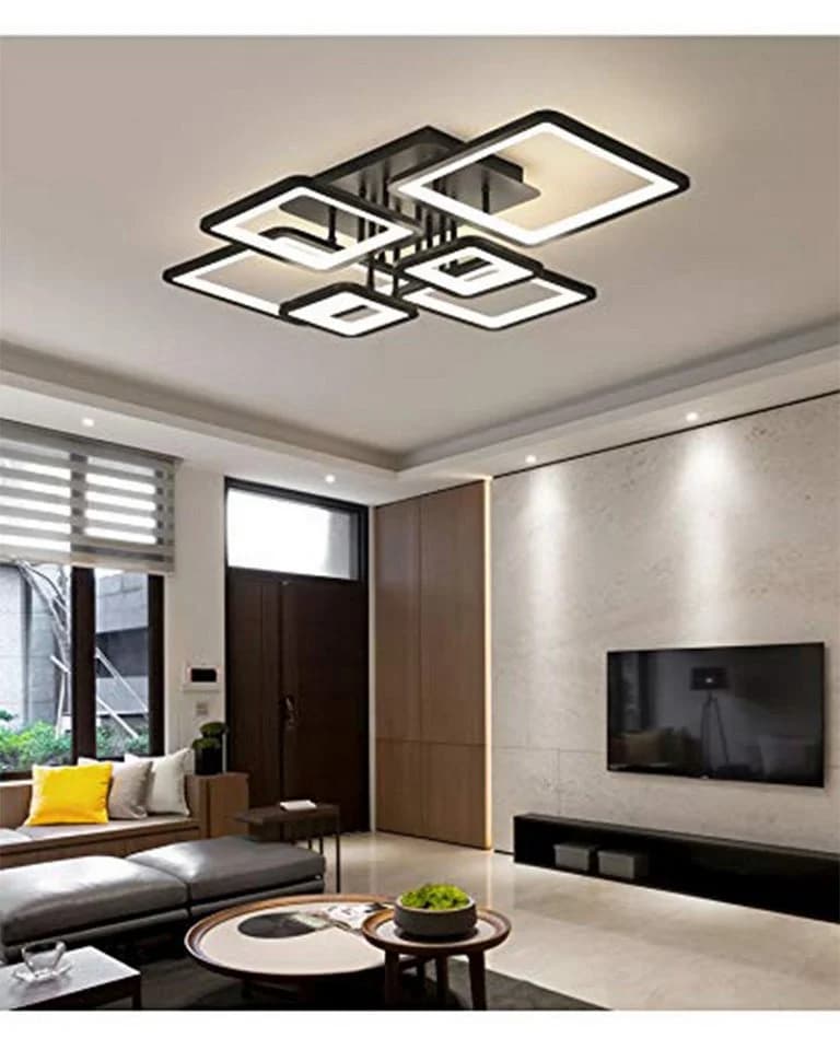 Fyrove LED Deckenlampe 6 Rahmen Schwarz Dimmbar mit Fernbedienung - Bild 3