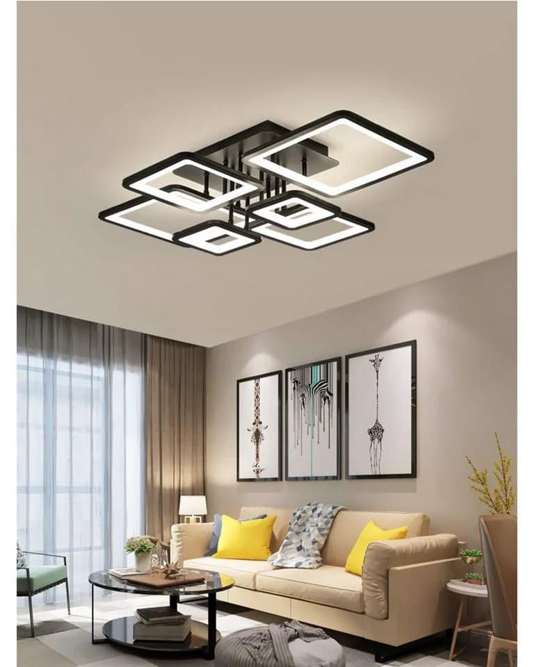 Fyrove LED Deckenlampe 6 Rahmen Schwarz Dimmbar mit Fernbedienung - Bild 4