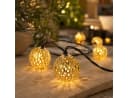 Fyrove LED Solarleuchte Outdoor Lichterkette 20 Kugeln Warmweiß Bild 3