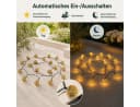Fyrove LED Solarleuchte Outdoor Lichterkette 20 Kugeln Warmweiß Bild 5