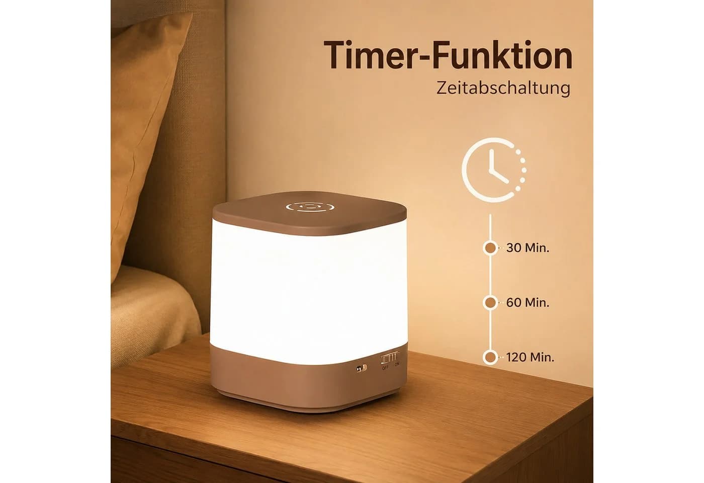 Vornix LED Nachtlicht Tischlampe Weiß Touch & Fernbedienung Dimmbar - Bild 3