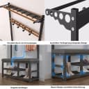 ibettertec Garderobenständer mit Schuhbank, 9 Haken & 3 Ablagen, Schwarz/Grau Bild 5