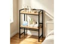 ibettertec Mikrowellenregal 2-stufig Schwarz Edelstahl Holz Bild 5