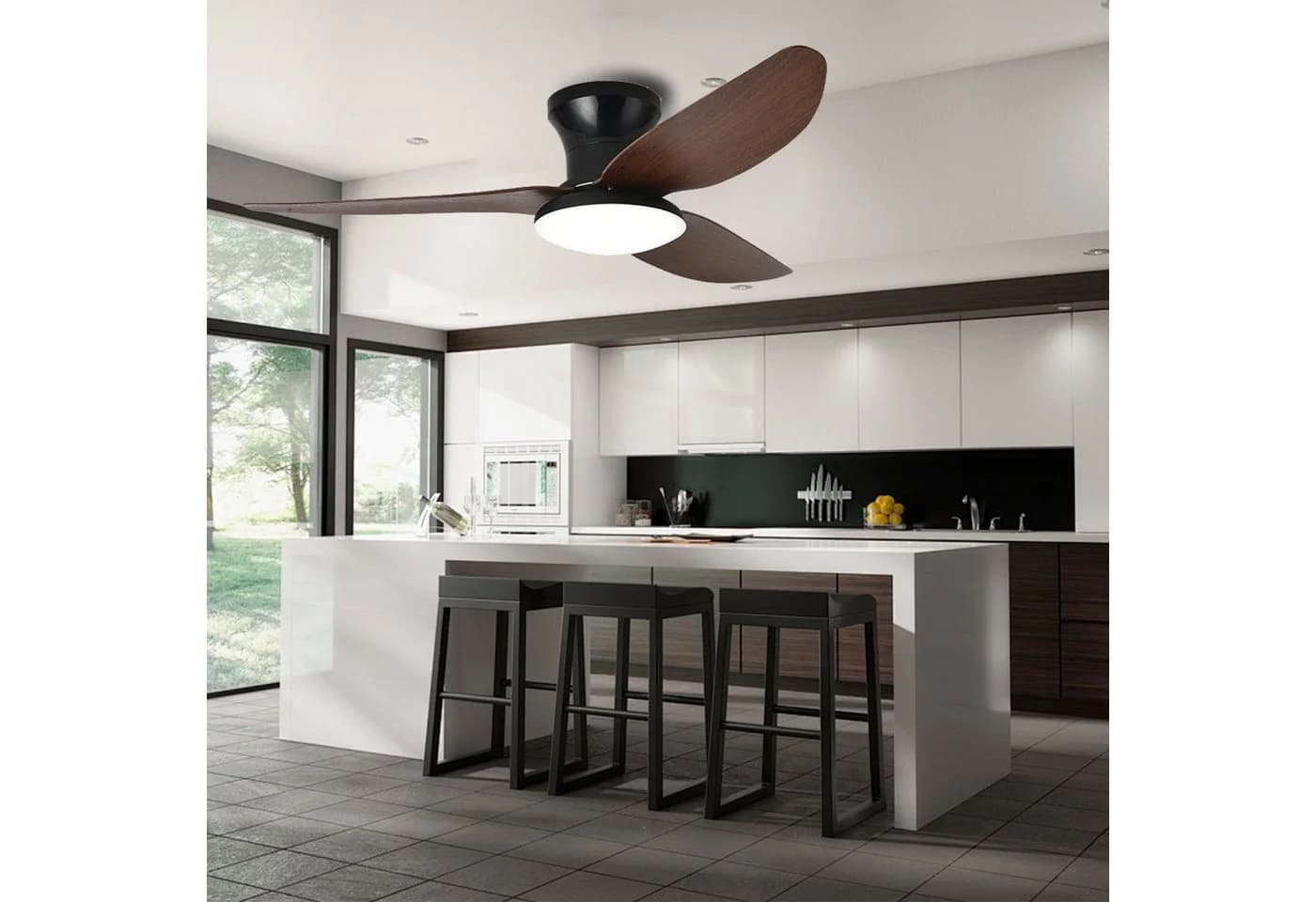 ibettertec Deckenventilator LED Deckenleuchte 48W Schwarz - Bild 5