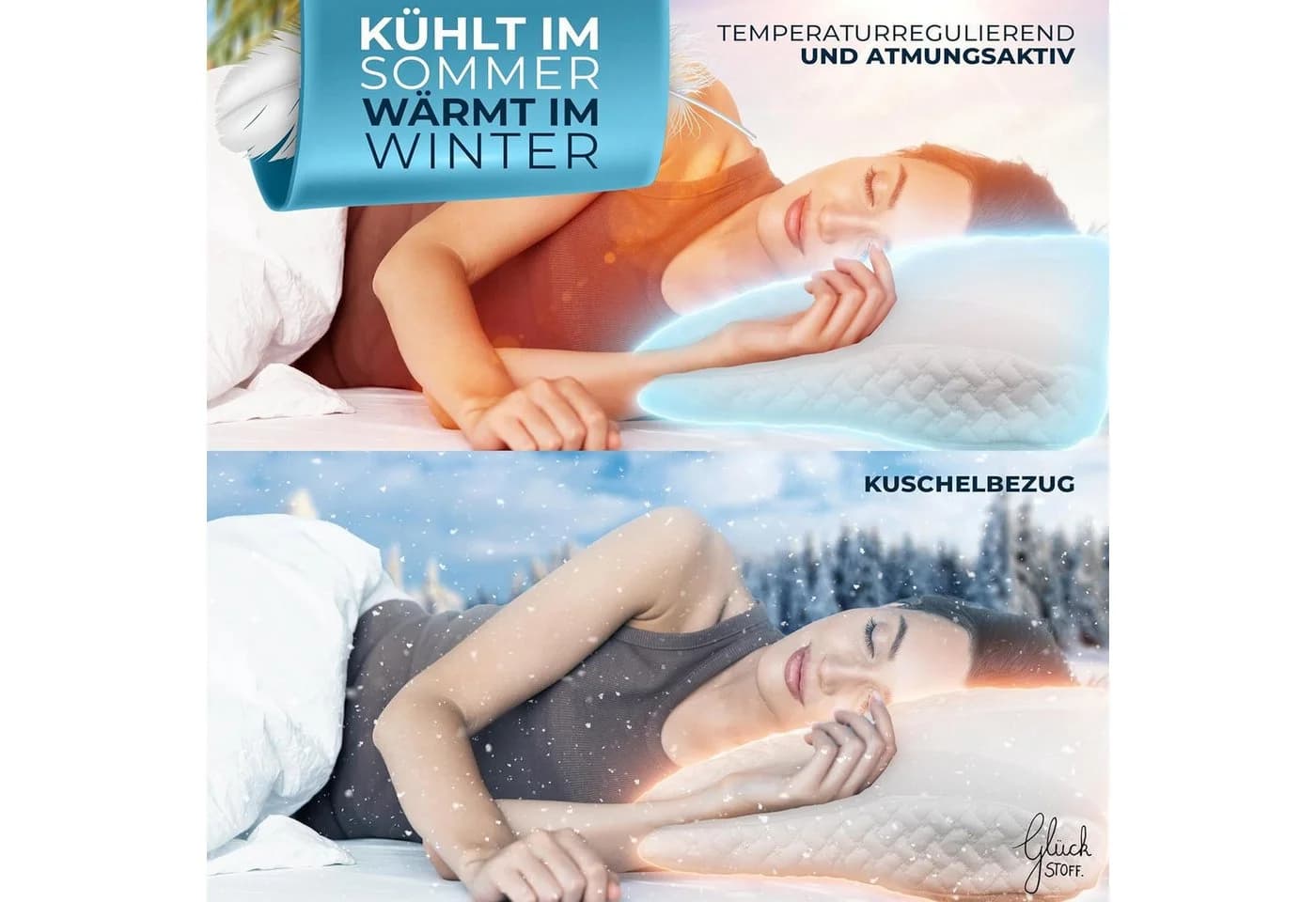 Glückstoff Kissenbezug für Orthopädisches Kissen Bambusfaser und Spandex - Bild 3