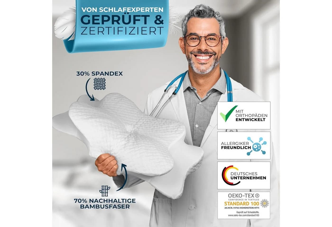 Glückstoff Kissenbezug für Orthopädisches Kissen Bambusfaser und Spandex - Bild 4