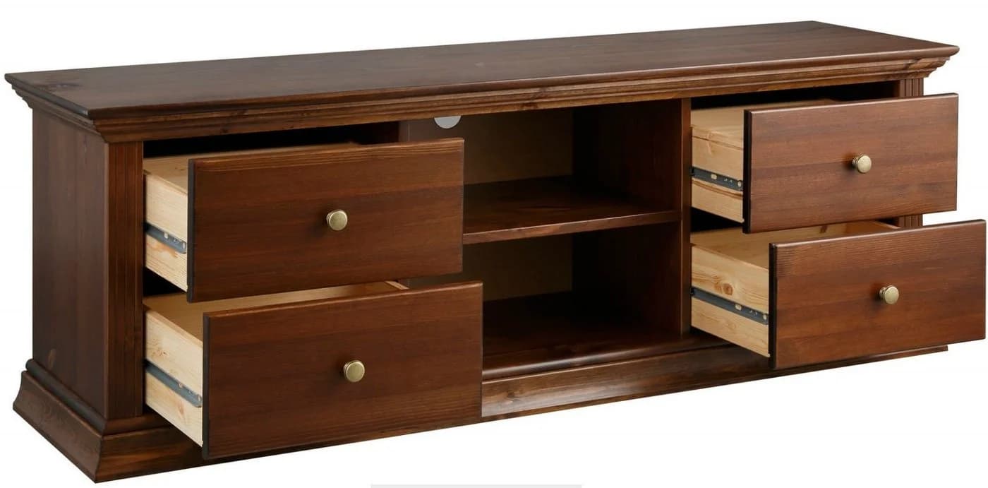 Clever-Moebel TV-Schrank Lowboard Kiefernholz Landhausstil 141x39x47 cm