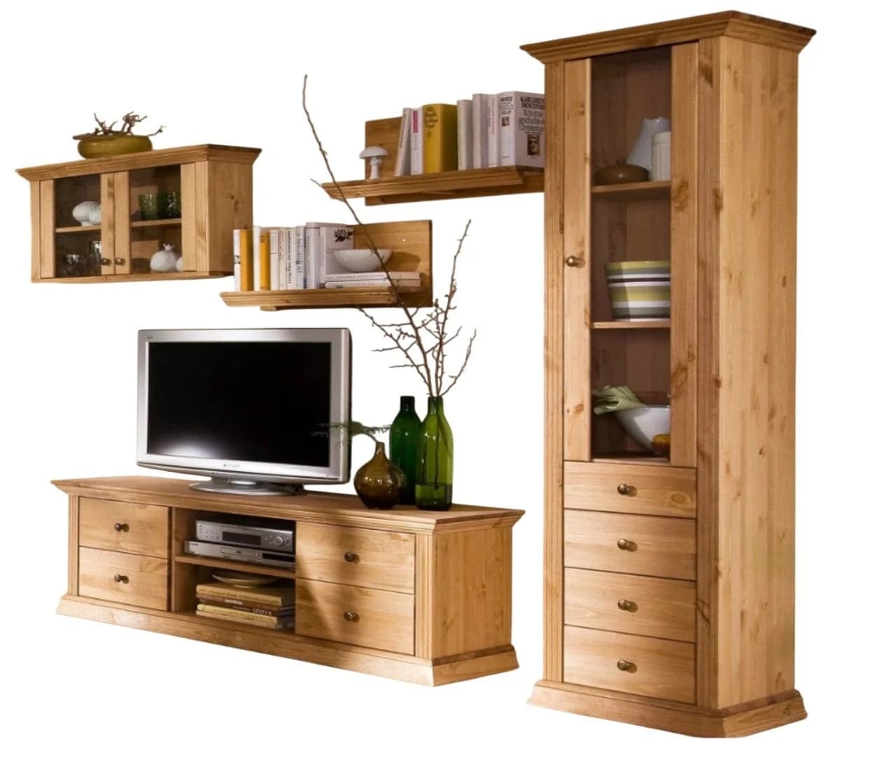 Clever-Moebel Wandregal 2er Set Kiefernholz Landhausstil 60x20x28 cm - Bild 3