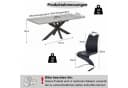 Jiexi Essgruppe Ausziehbar 160-200cm MDF Schwarz PU Leder Freischwinger Bild 3
