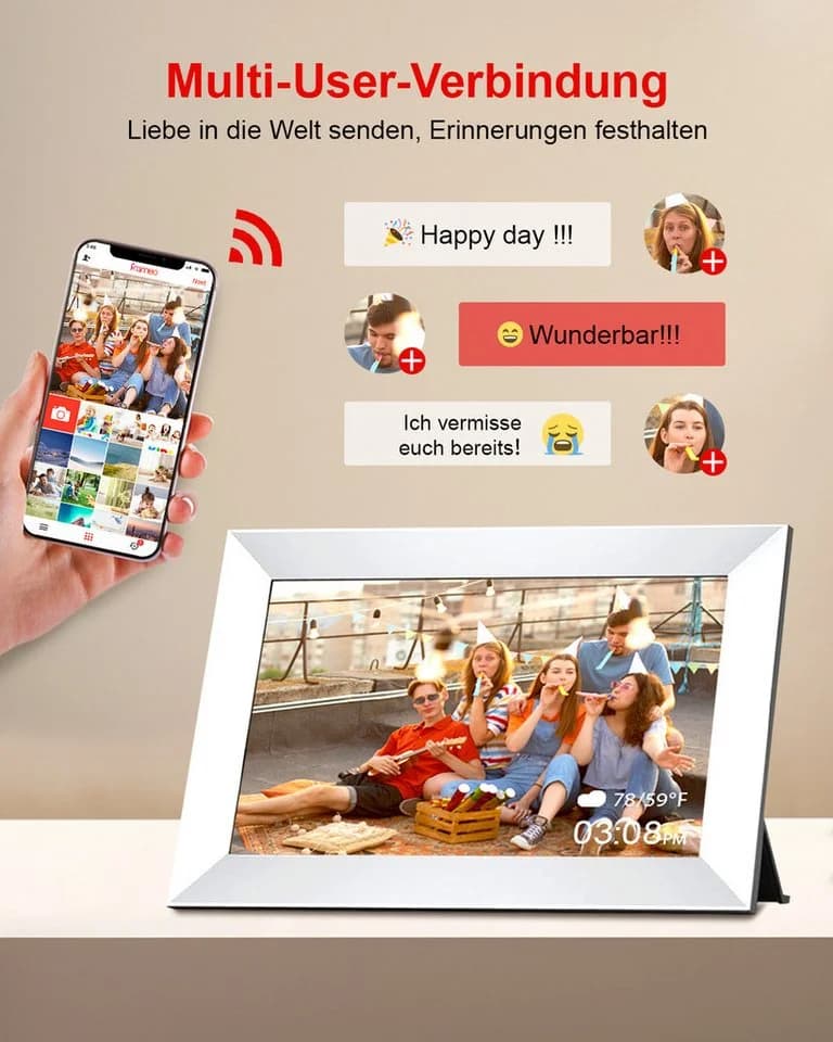 Fine Life Pro Digitaler Fotorahmen mit WiFi 10 Zoll 32 GB - Bild 5
