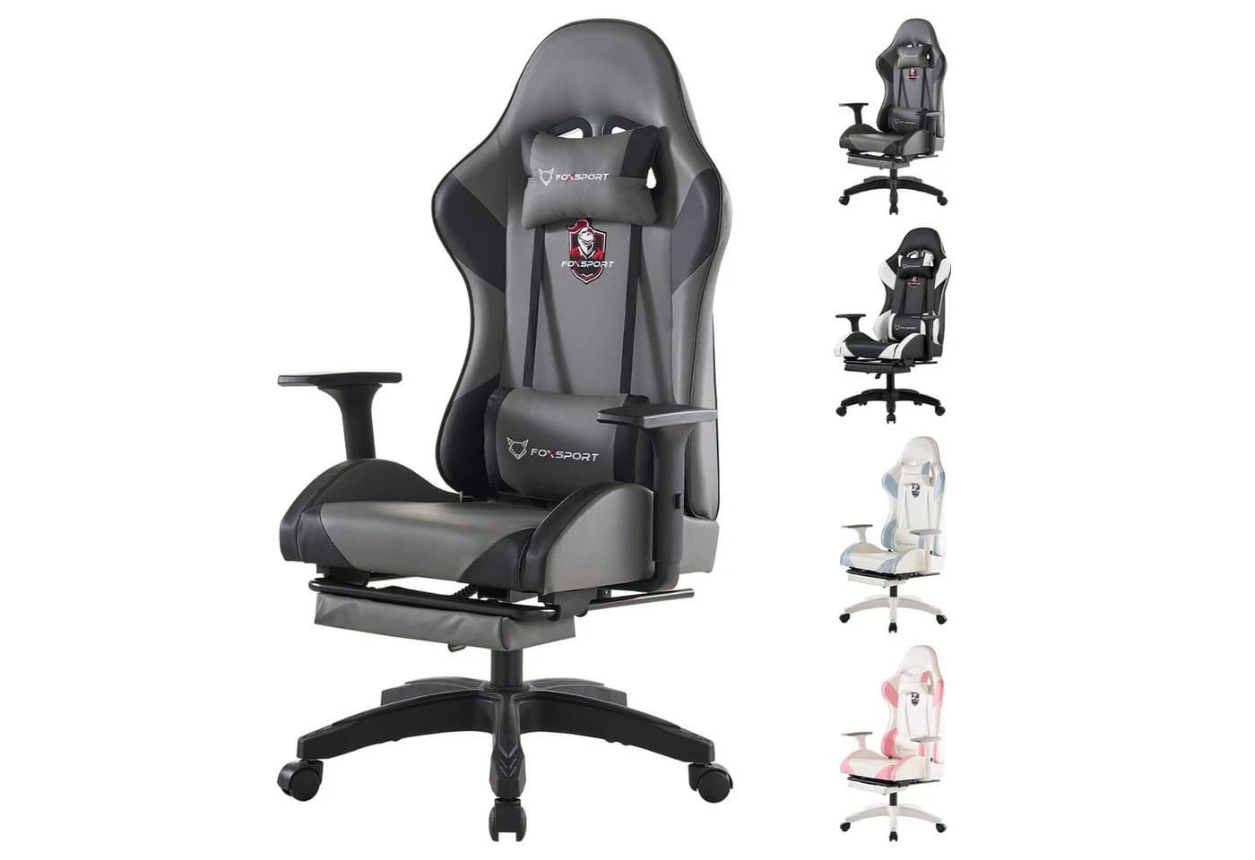IKIDO Gaming-Stuhl Ergonomisch 150° Rückenlehne Schwarz - Bild 2