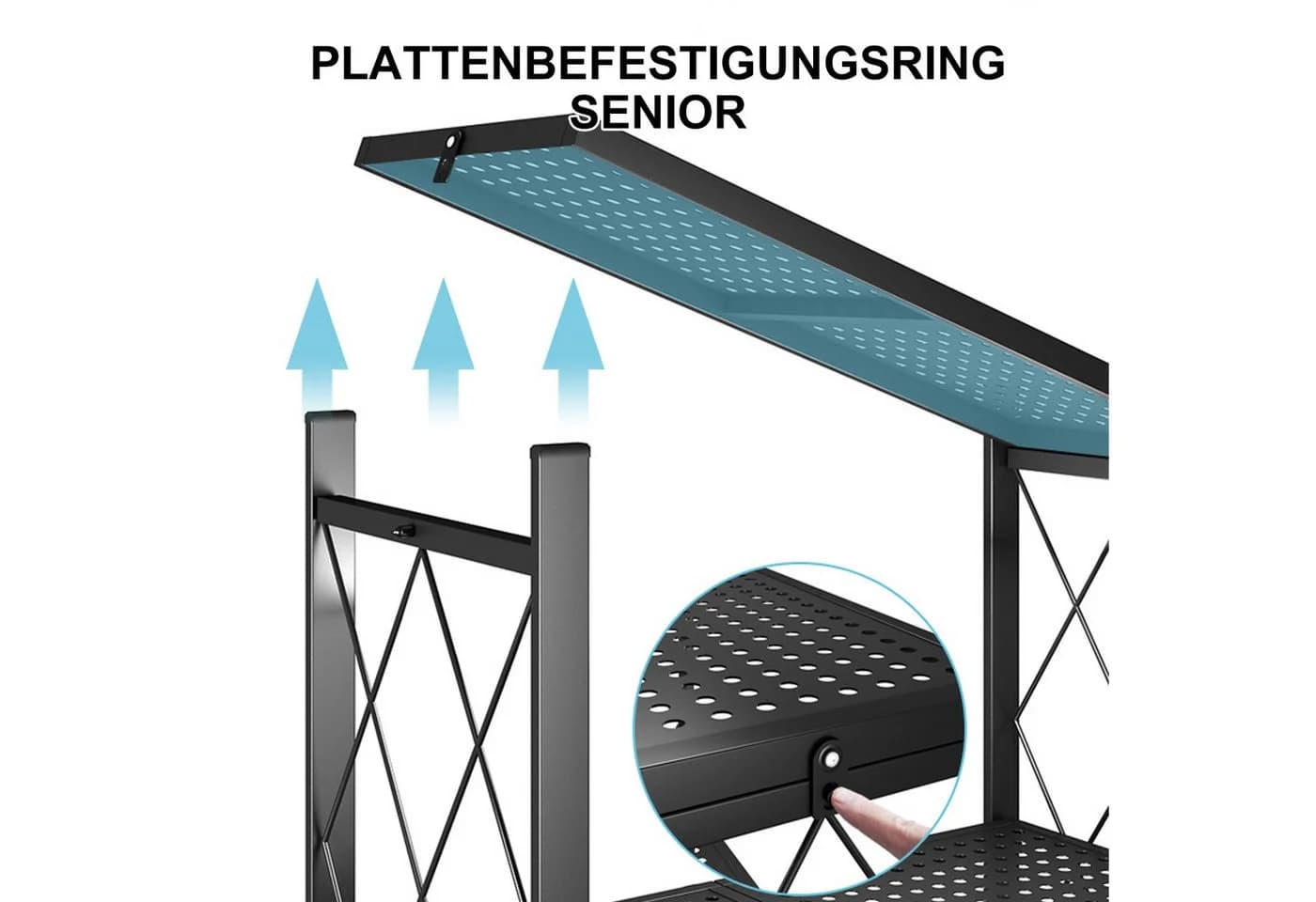 FOXSPORT Standregal mit Rollen 2er-Set 5 Ablagen 20 kg Traglast Küchenregal 72x37x163cm - Bild 4