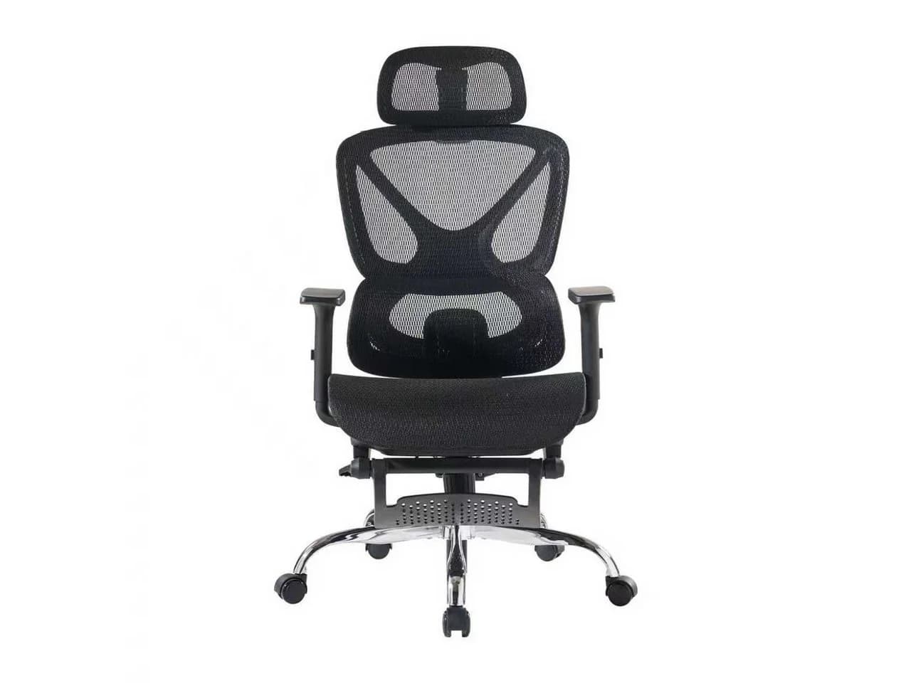 FOXSPORT Bürostuhl Ergonomisch 4D-Armlehnen 3D-Kopfstütze Schwarz - Bild 2