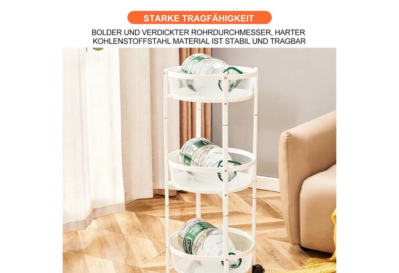 FOXSPORT Standregal faltbar mit Rollen weiß - Bild 4