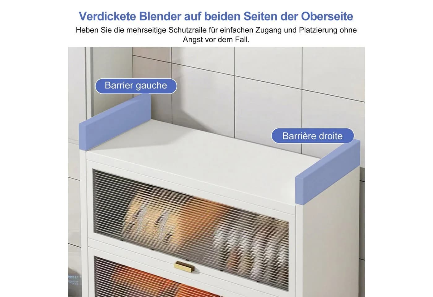 FOXSPORT Küchenschrank Vorratschrank mit 4/5 Ablagen Traglast 20 kg pro Ebene Transparent Türen Staub- und Fettbeständig - Bild 3
