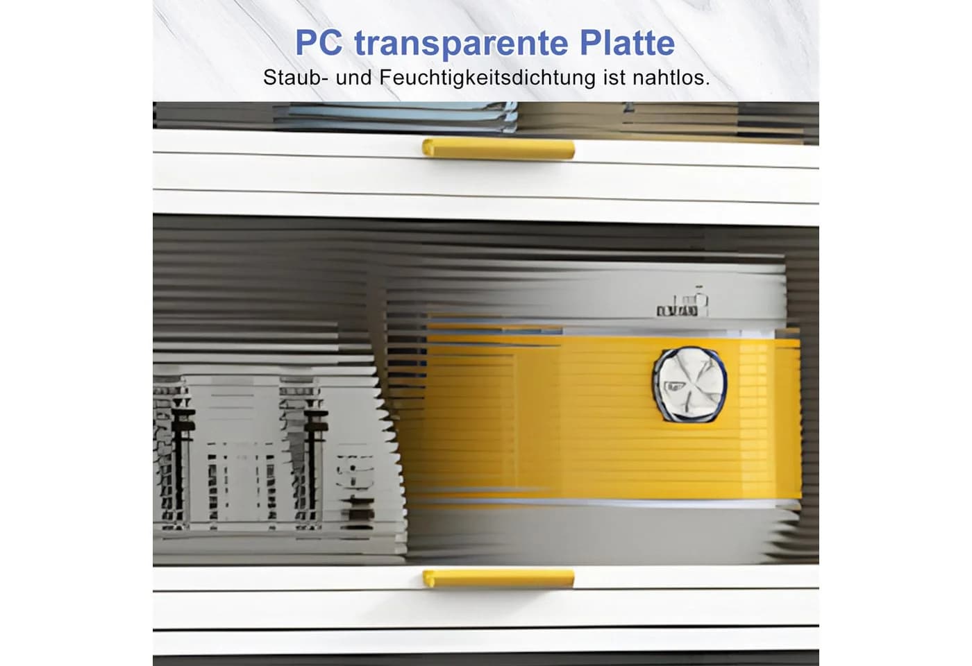 FOXSPORT Küchenschrank Vorratschrank mit 4/5 Ablagen Traglast 20 kg pro Ebene Transparent Türen Staub- und Fettbeständig - Bild 4