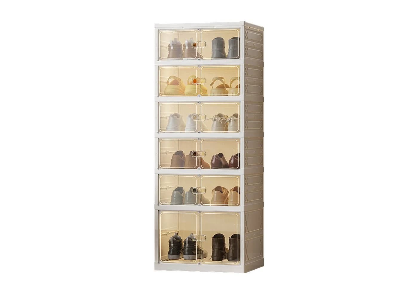 Seven Comfort Schuhschrank Kunststoff 6 Fächer Weiß Faltbar - Bild 2
