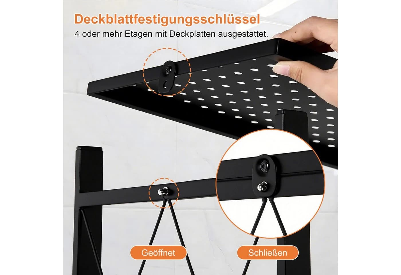 FOXSPORT Standregal mit Rollen 5 Ablagen Schwarz