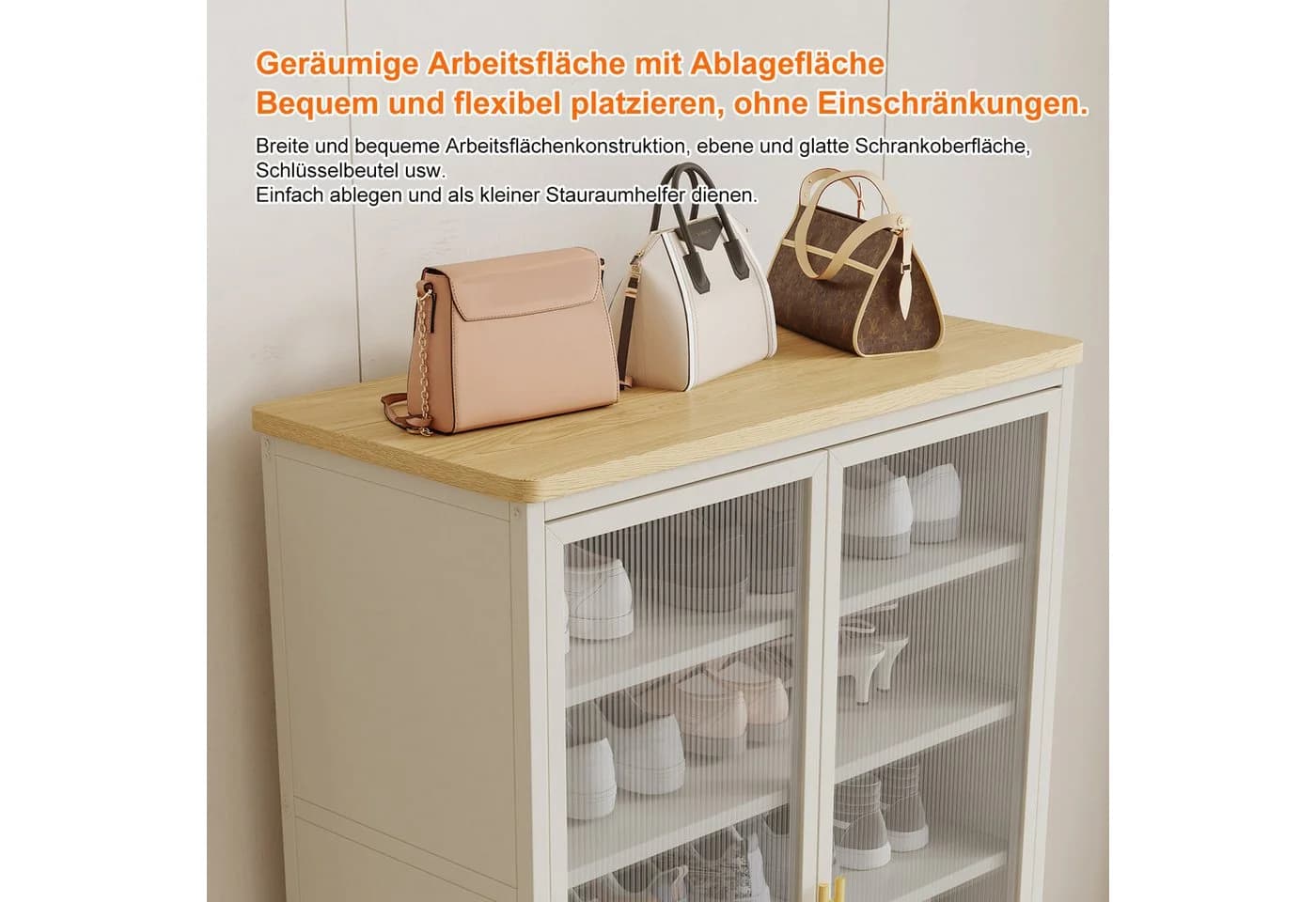 FOXSPORT Schuhschrank 7 Ebenen Schwarz/Weiß mit Acryl-Türen - Bild 4