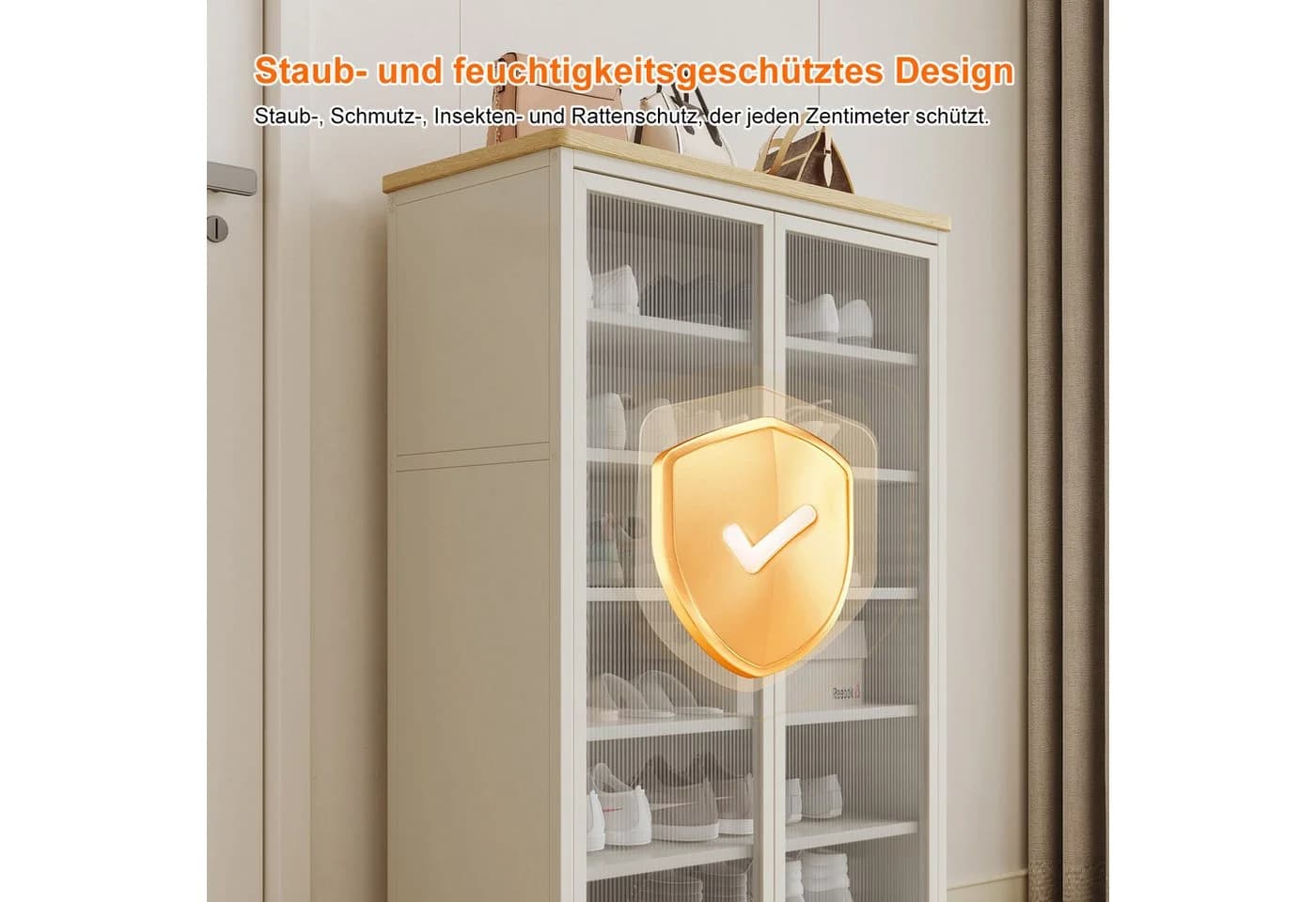 FOXSPORT Schuhschrank 7 Ebenen Schwarz/Weiß mit Acryl-Türen - Bild 5