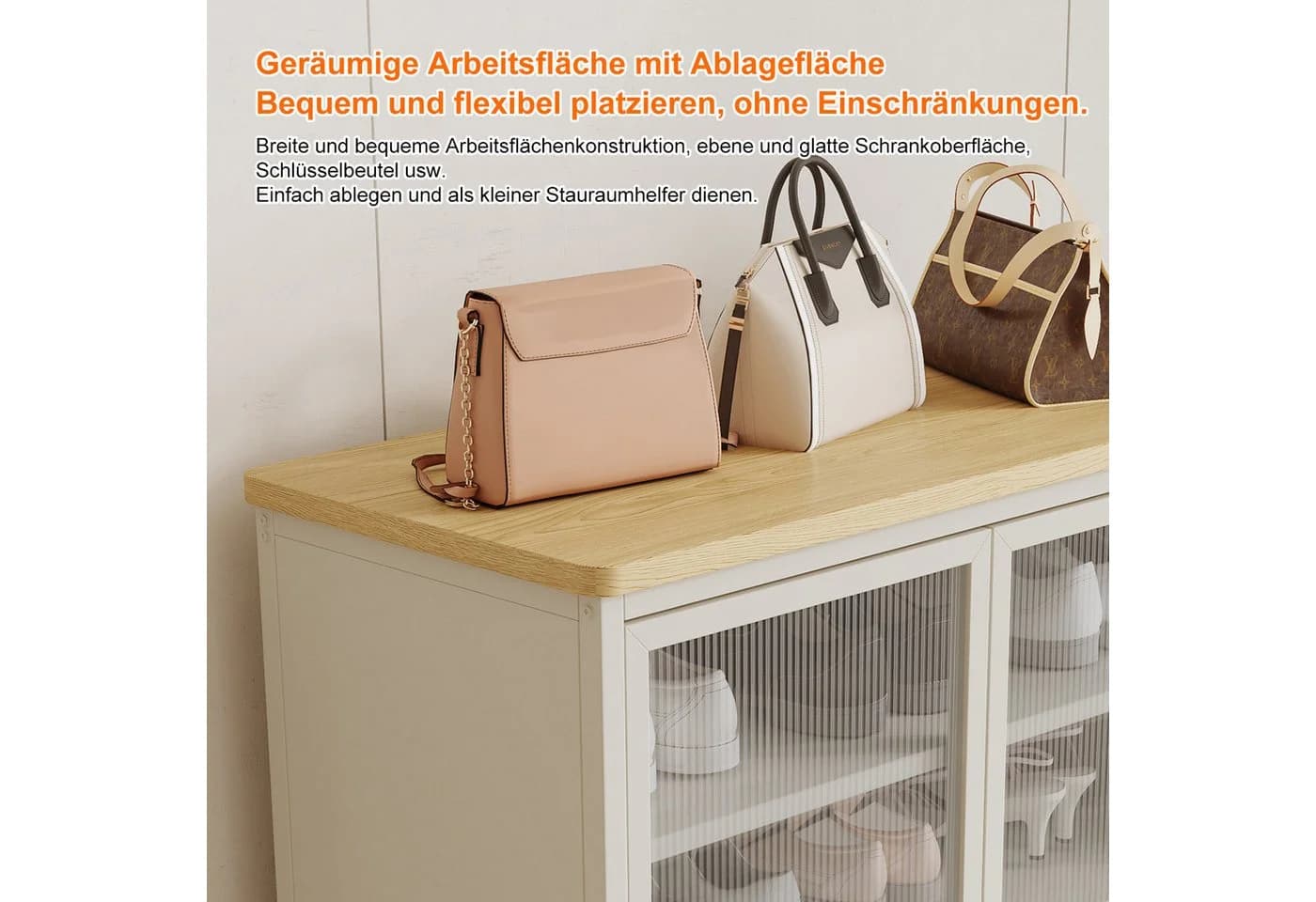 FOXSPORT Schuhschrank 7 Ebenen Schwarz/Weiss mit Acryl-Türen - Bild 4