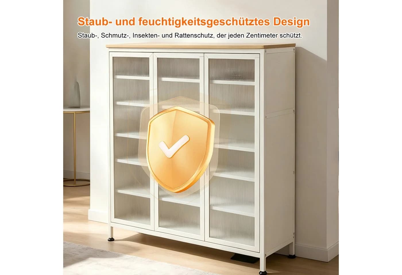 FOXSPORT Schuhschrank 7 Ebenen Schwarz/Weiss mit Acryl-Türen - Bild 5