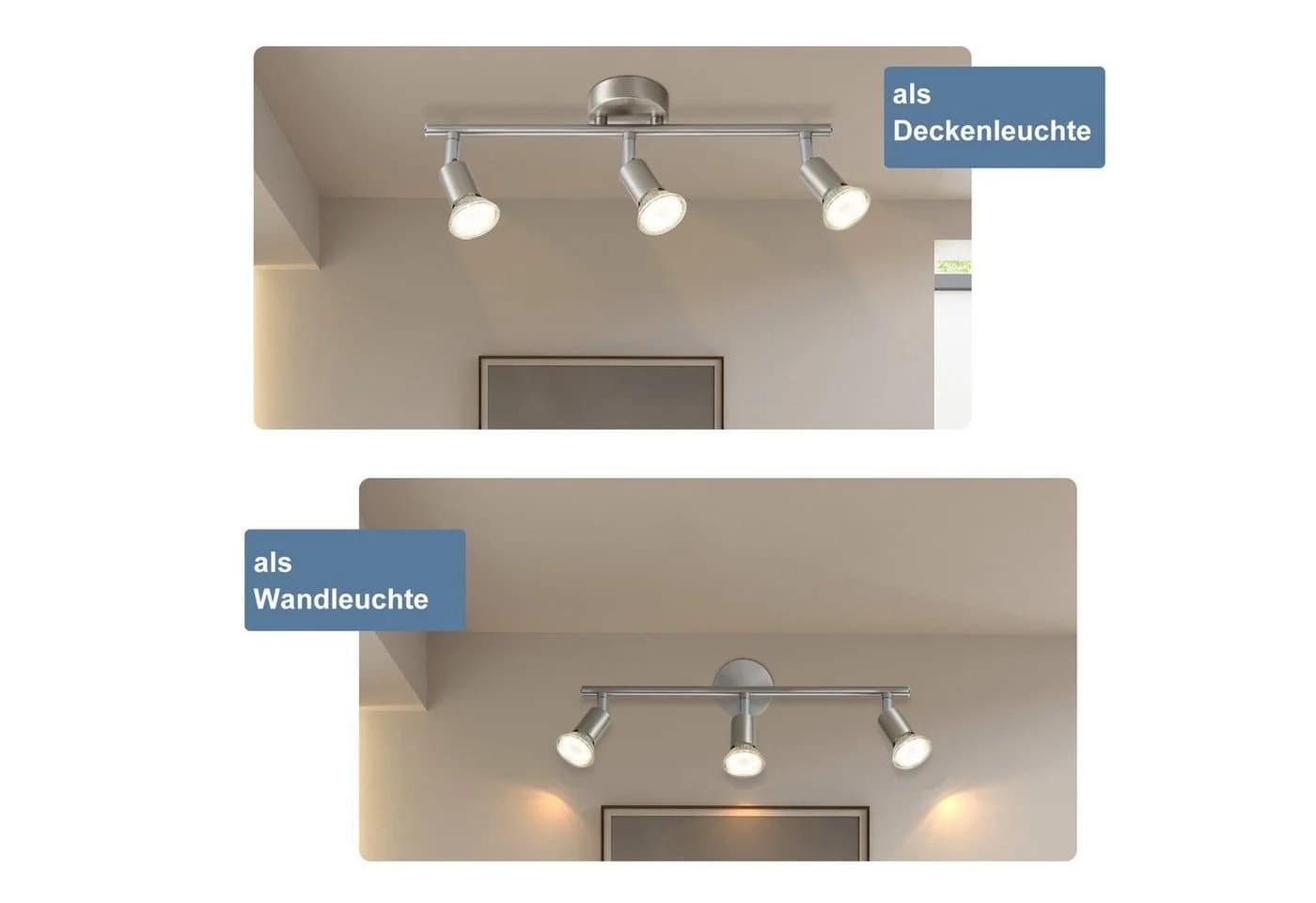 ZMH Deckenstrahler Schwarz/Nickel Modern GU10 Schwenkbar - Bild 5