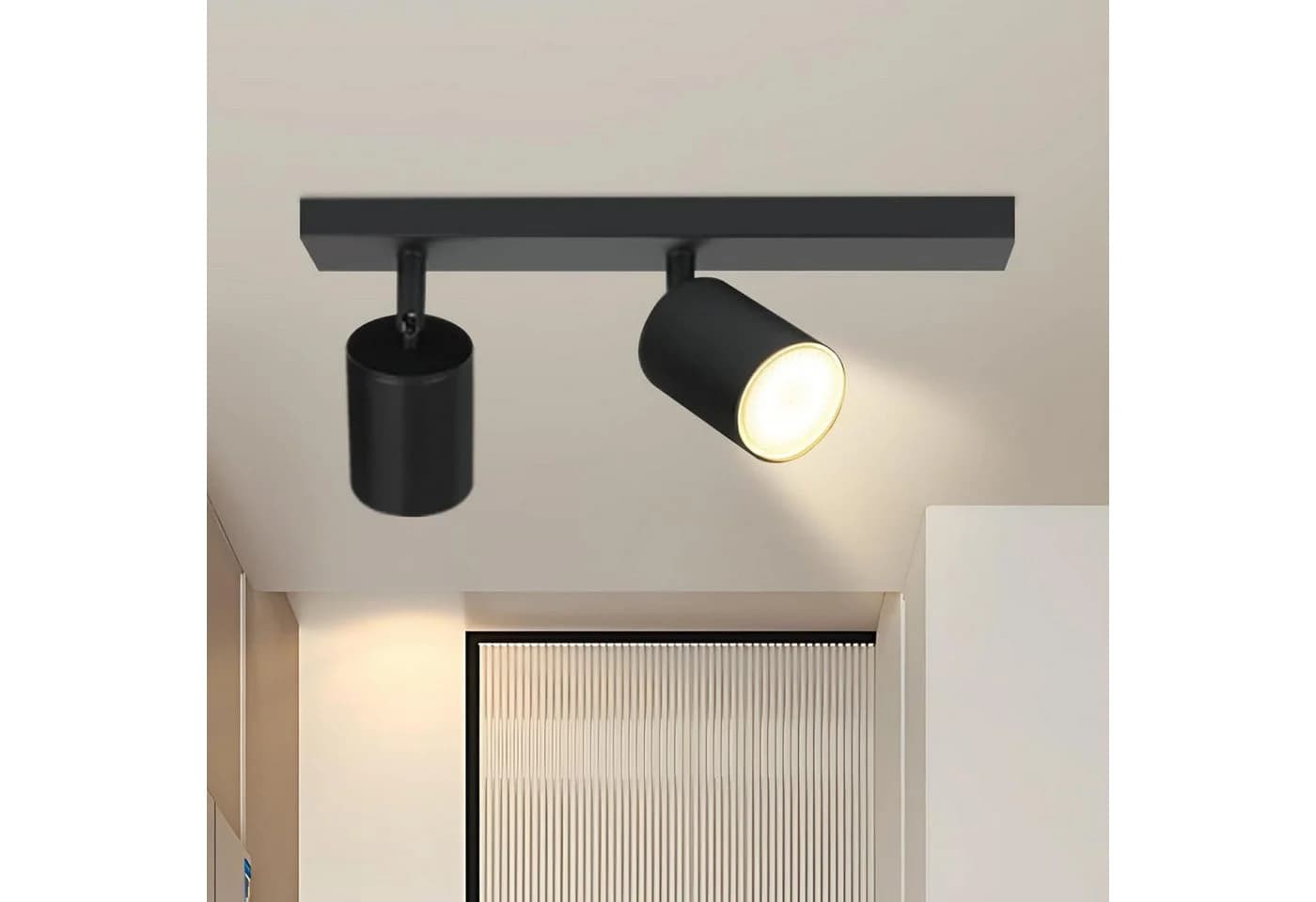 Nettlife Deckenstrahler GU10 Rechteckig 4flammig Schwarz - Bild 2