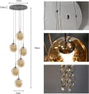 Nettlife Pendelleuchte 3-flammig Bernstein Glas Höheverstellbar Bild 4