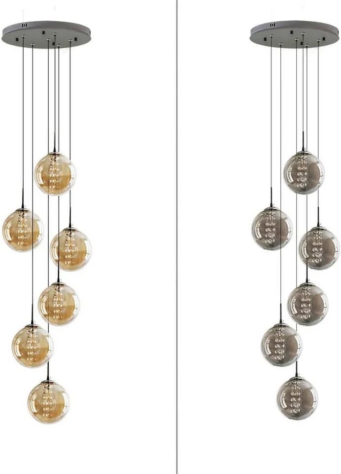 Nettlife Pendelleuchte 3-flammig Bernstein Glas Höheverstellbar - Bild 5