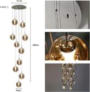 Nettlife Pendelleuchte G9 3-flammig Bernstein/Grau Glas Bild 3