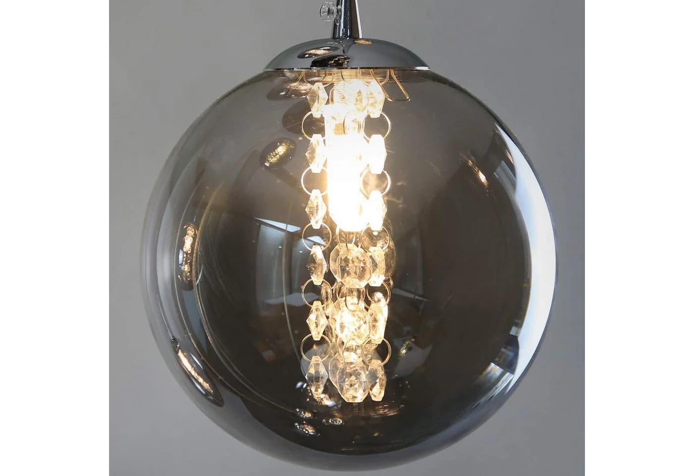 Nettlife Pendelleuchte G9 3-flammig Bernstein/Grau Glas - Bild 5