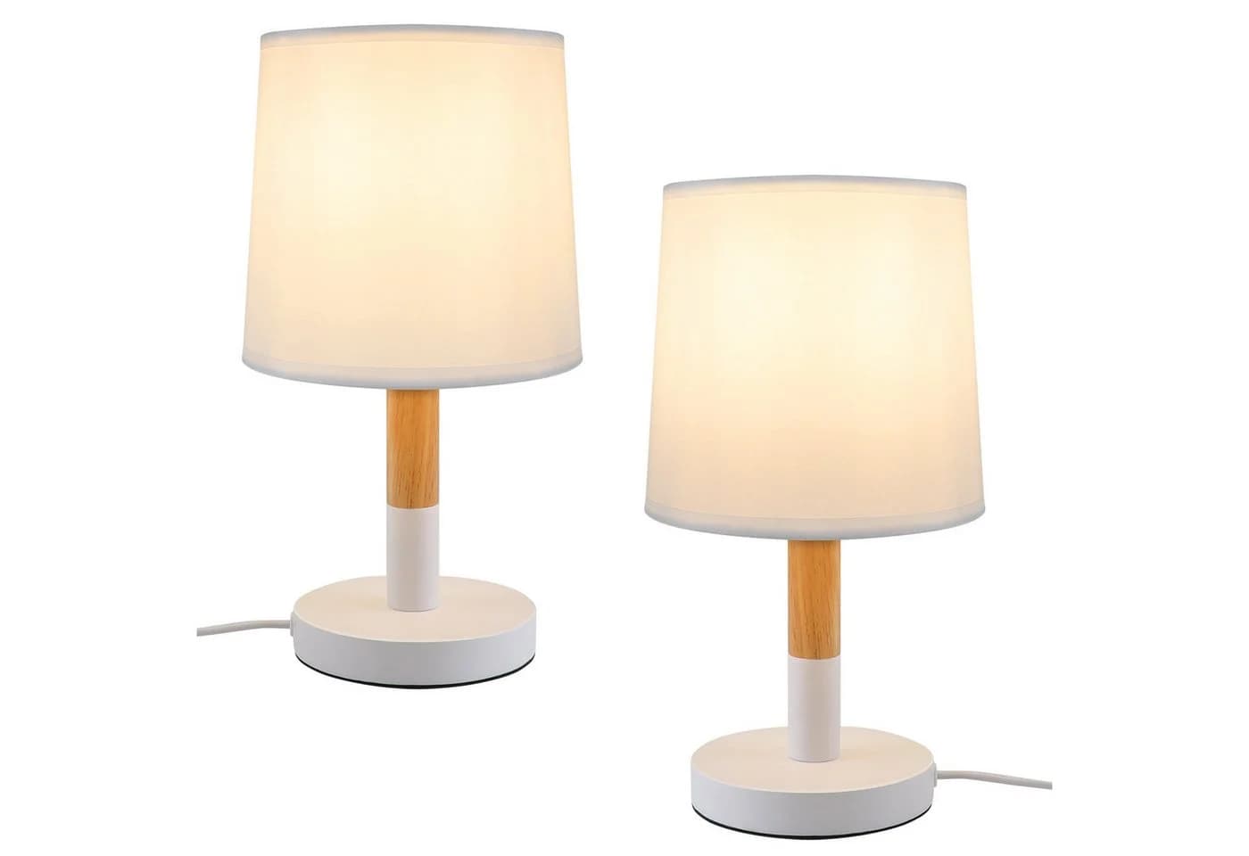 Nettlife Nachttischlampe Holz E27 Landhausstil mit Kippschalter - Bild 2