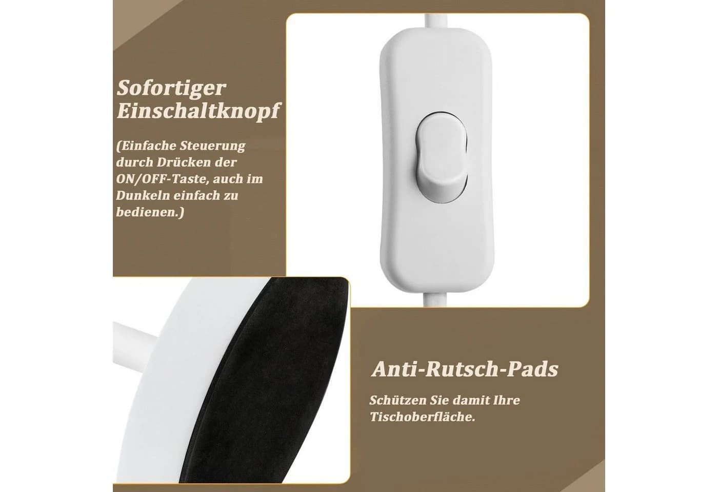 Nettlife Nachttischlampe Holz E27 Landhausstil mit Kippschalter - Bild 4