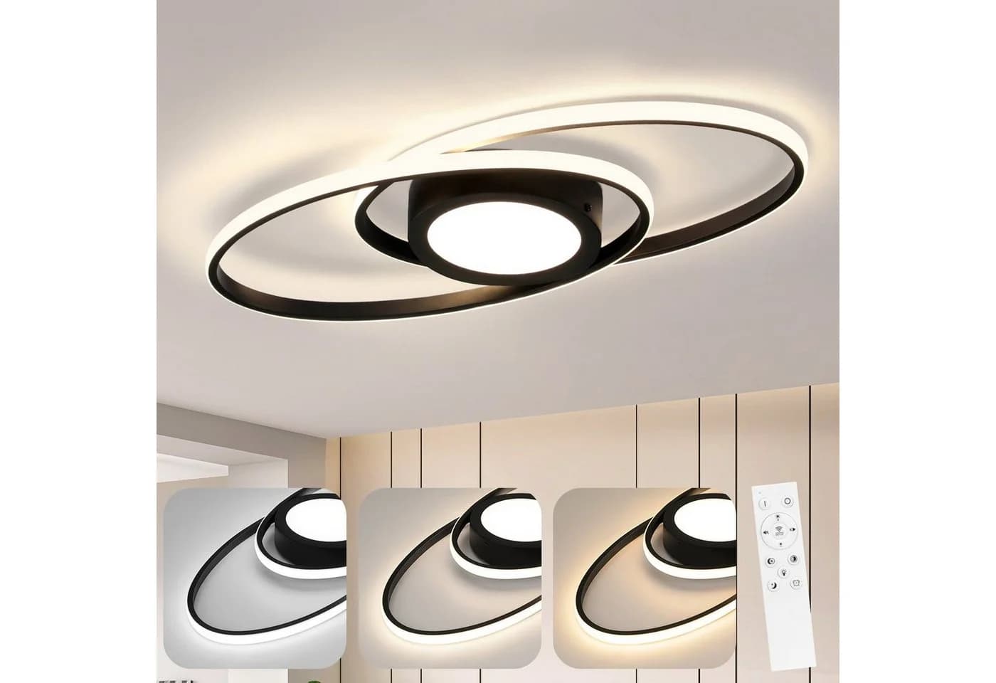 ZMH LED Deckenleuchte Dimmbar mit Fernbedienung Modern 48W - Bild 2