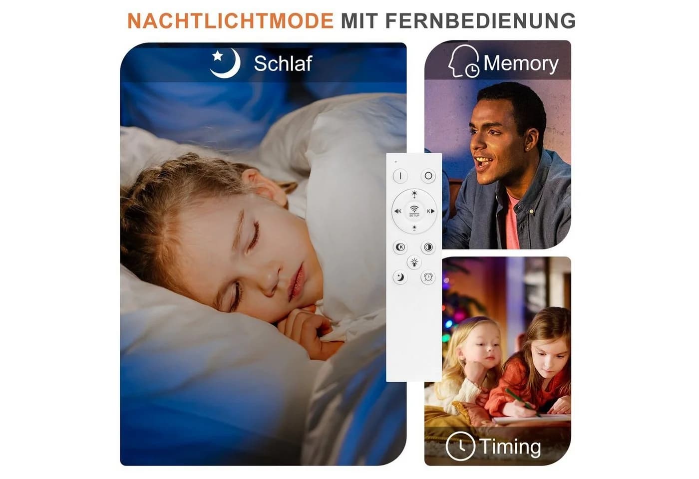 ZMH LED Deckenleuchte Dimmbar mit Fernbedienung Modern 48W 3000-6500k - Bild 4