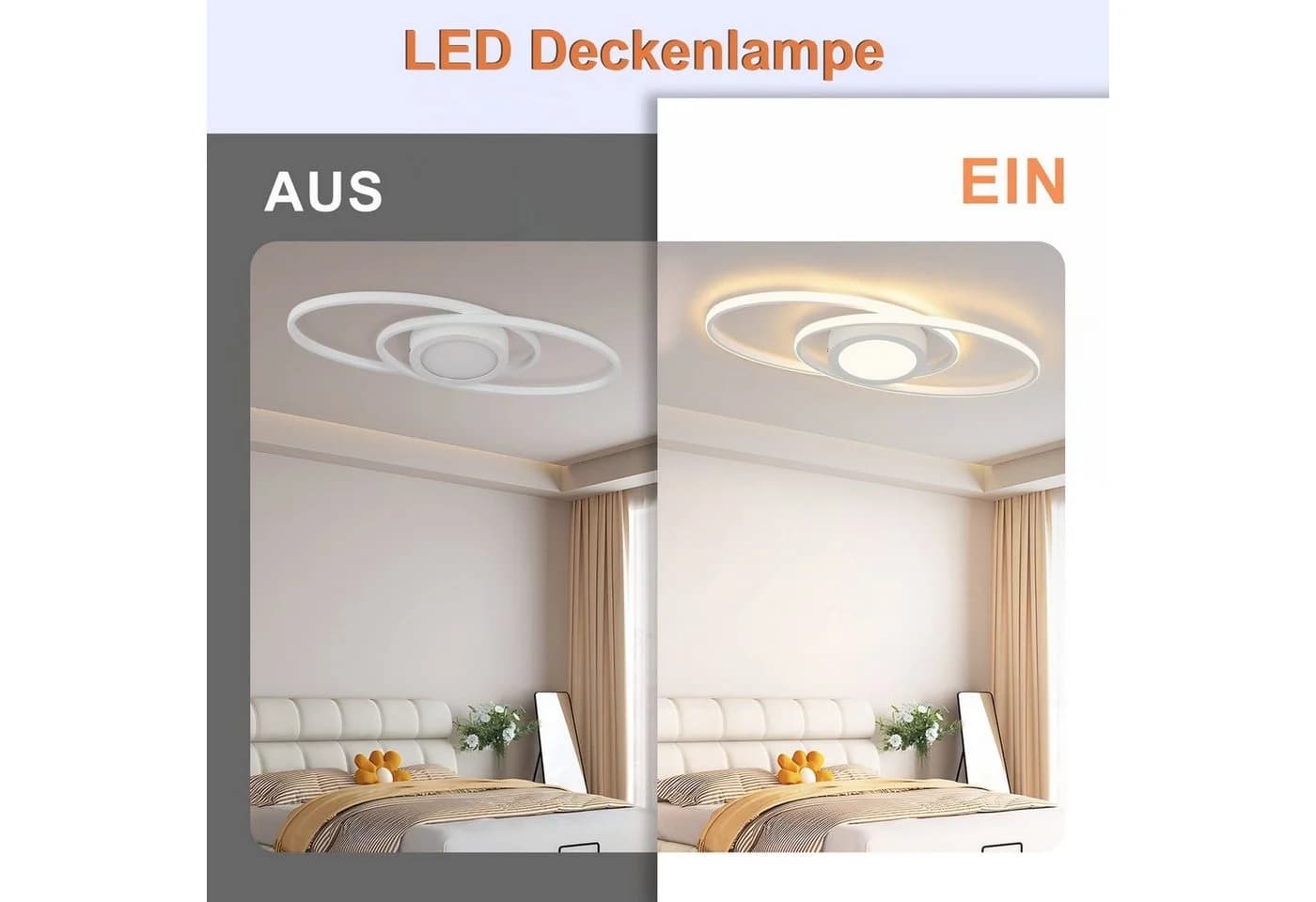ZMH LED Deckenleuchte Dimmbar mit Fernbedienung Modern 48W 3000-6500k - Bild 5