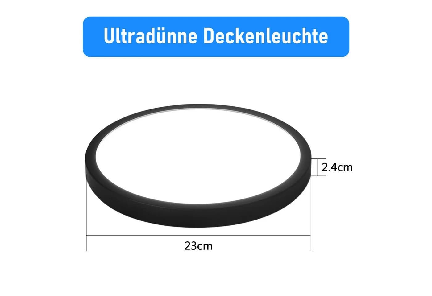 ZMH LED Deckenleuchte Modern 4000k Schwarz - Bild 4
