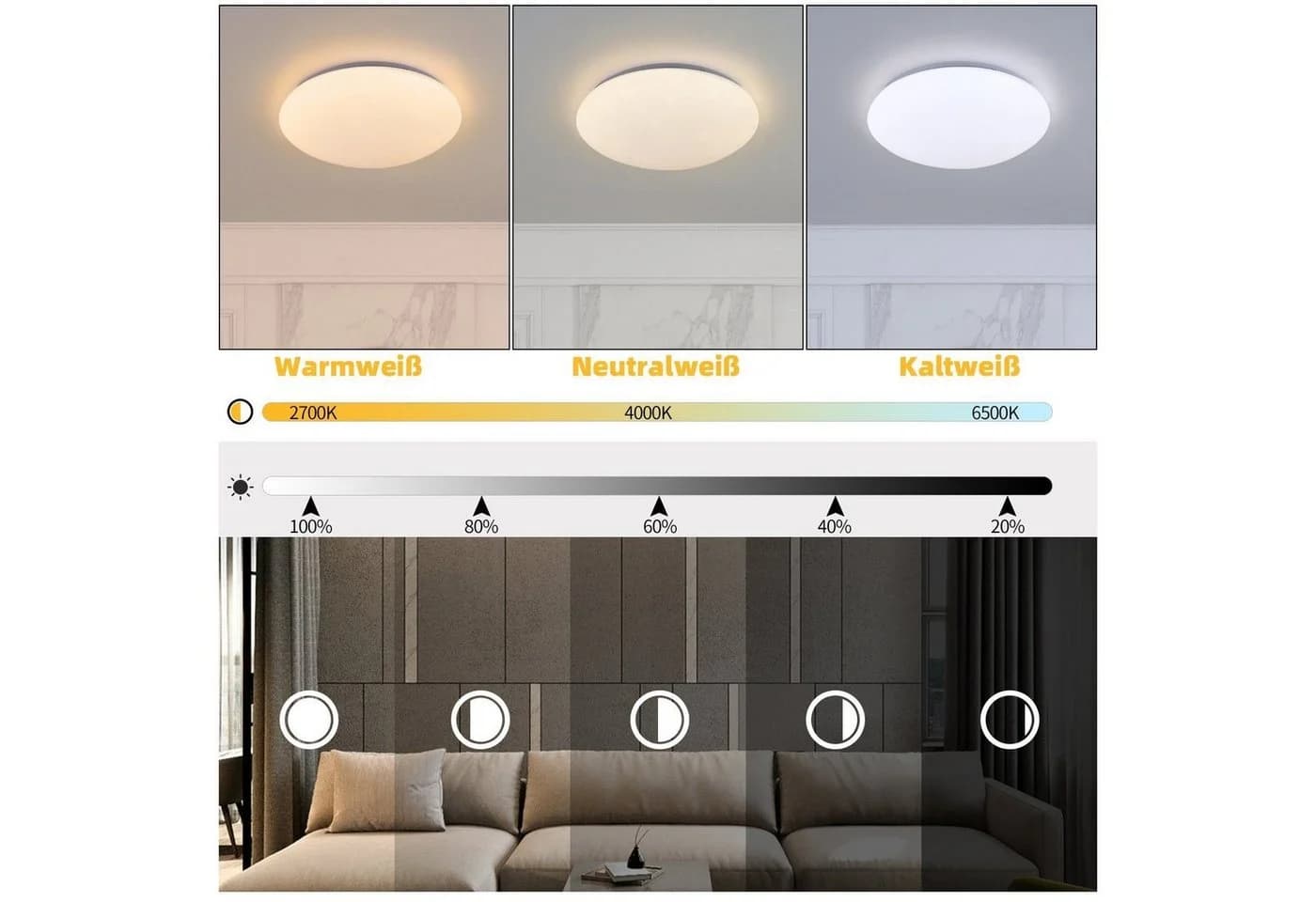 ZMH LED Deckenleuchte 37W Sternenhimmel Schlafzimmerlampe mit Fernbedienung - Bild 4