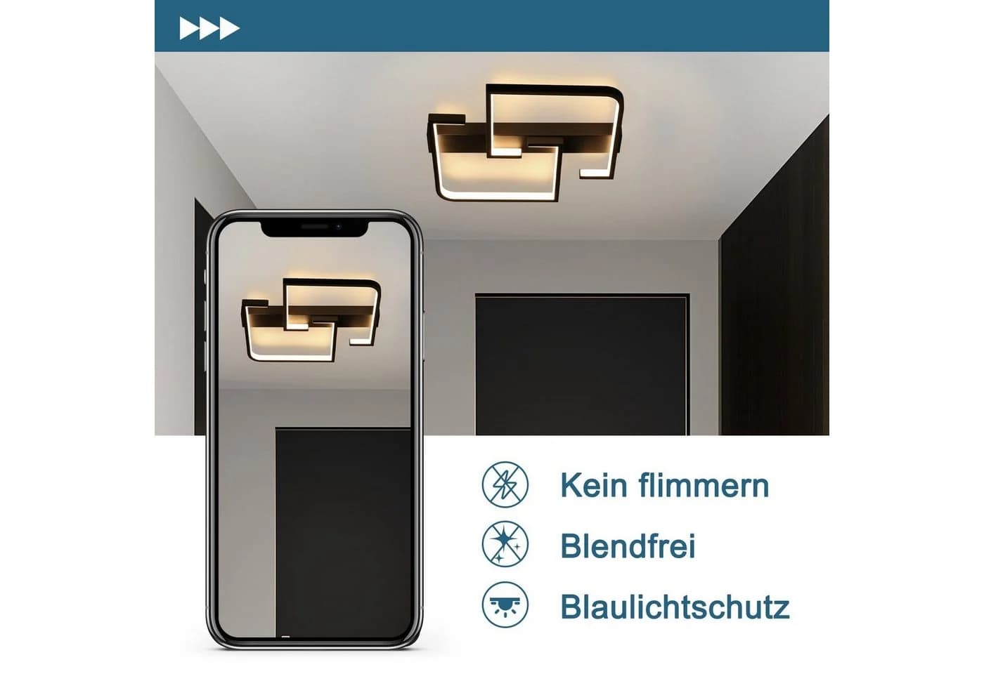 ZMH LED Deckenleuchte Modern 3000k für Schlafzimmer & Flur - Bild 5