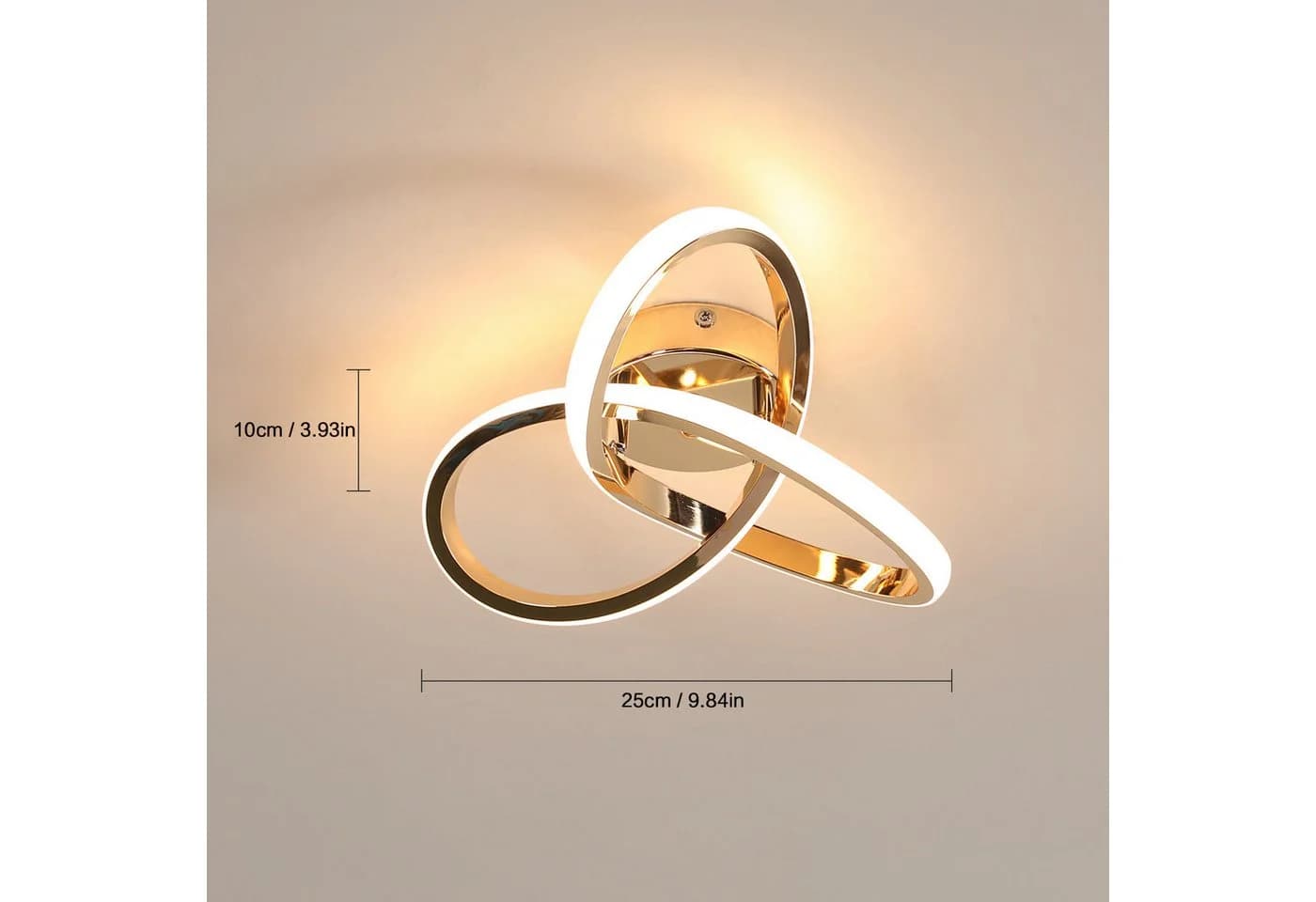 Riserva LED Deckenleuchte Gold 22W Dimmbar 3 Farben Acryl Rund - Bild 3
