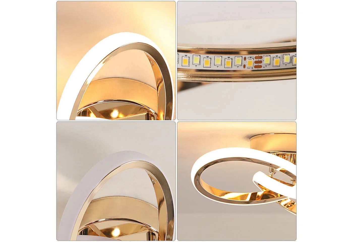Riserva LED Deckenleuchte Gold 22W Dimmbar 3 Farben Acryl Rund - Bild 4