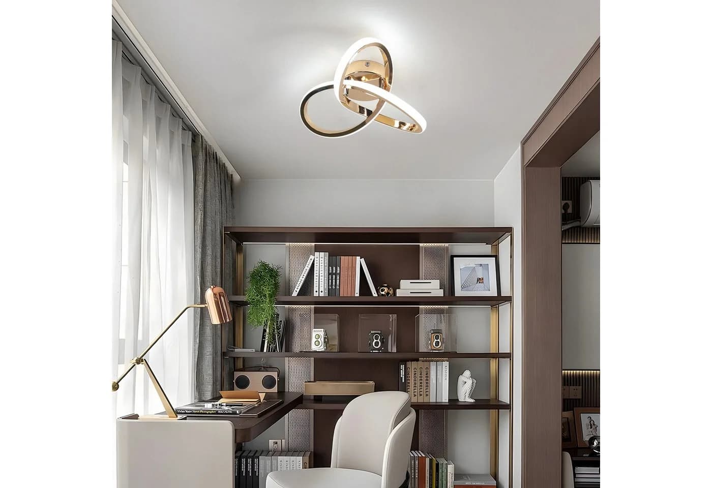 Riserva LED Deckenleuchte Gold 22W Dimmbar 3 Farben Acryl Rund - Bild 5