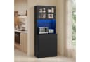 Bealife Buffet Küchenschrank Schwarz mit LED-Licht & Steckdose Bild 1