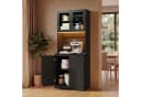 Bealife Buffet Küchenschrank Schwarz mit LED-Licht & Steckdose Bild 2