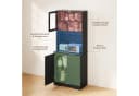 Bealife Buffet Küchenschrank Schwarz mit LED-Licht & Steckdose Bild 3