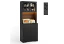 Bealife Buffet Küchenschrank Schwarz mit LED-Licht & Steckdose Bild 5