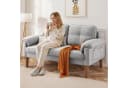 Bealife 2-Sitzer Sofa Grau mit Seitentaschen und Holzfüßen Bild 4